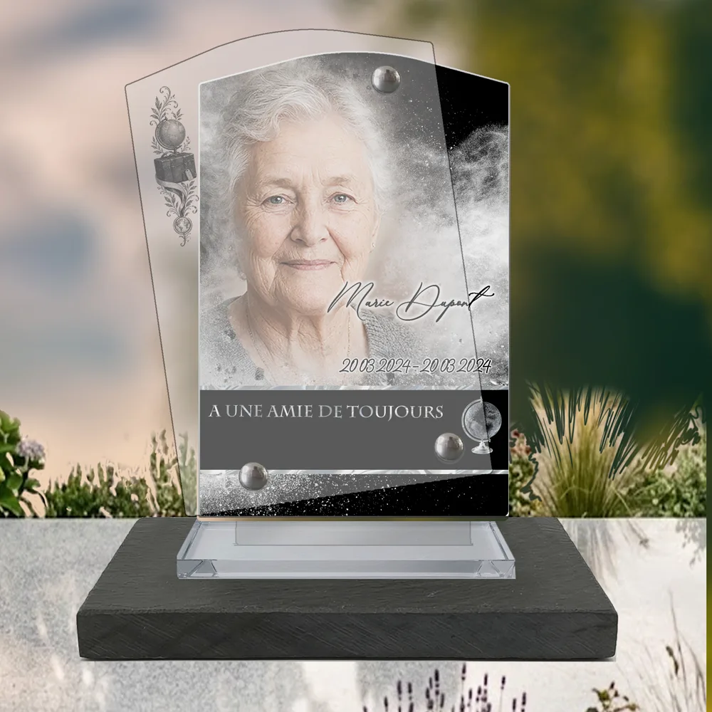 Plaque Stèle Voyage à poser sur socle ardoise du Brésil