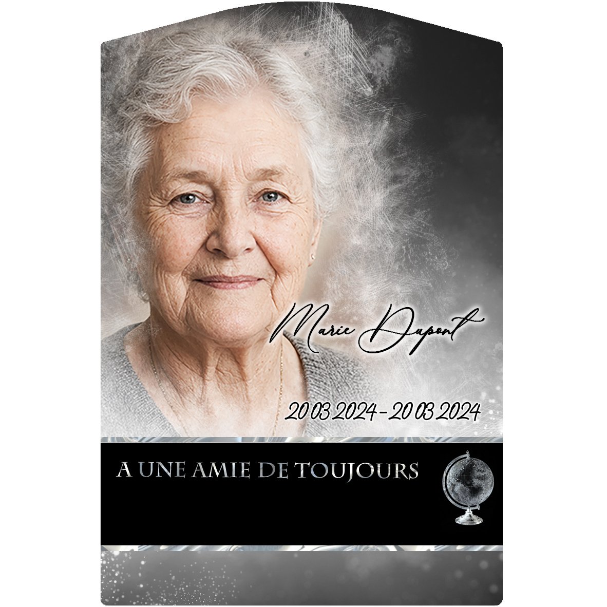 Plaque Stèle Voyage effet Pastel, ambiance complète portrait + fond