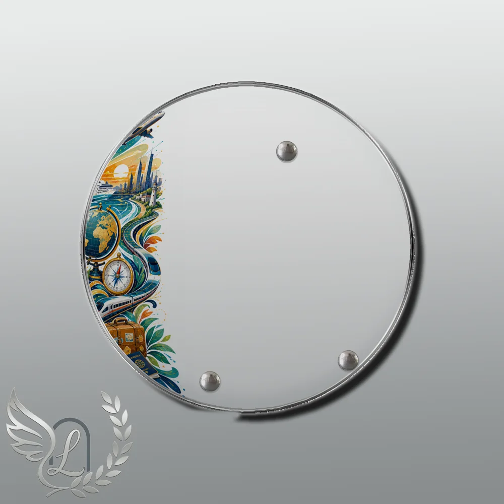 Plaque Circulaire Voyage nue motif 01