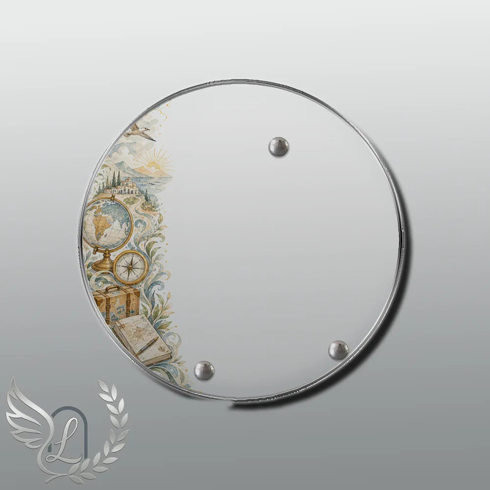 Plaque Circulaire Voyage nue motif 02