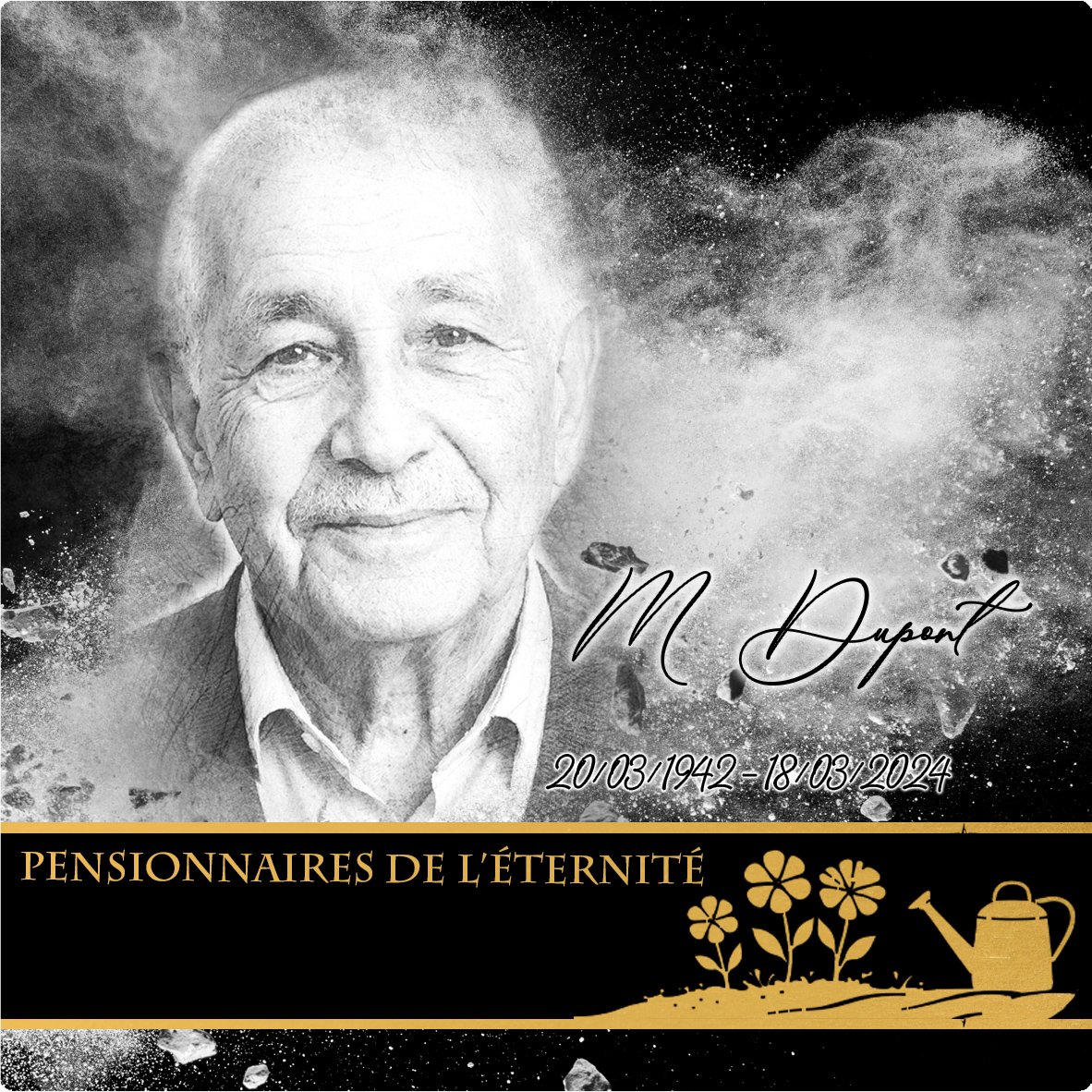 Plaque Carré Jardinage effet Éclat, ambiance complète portrait + fond