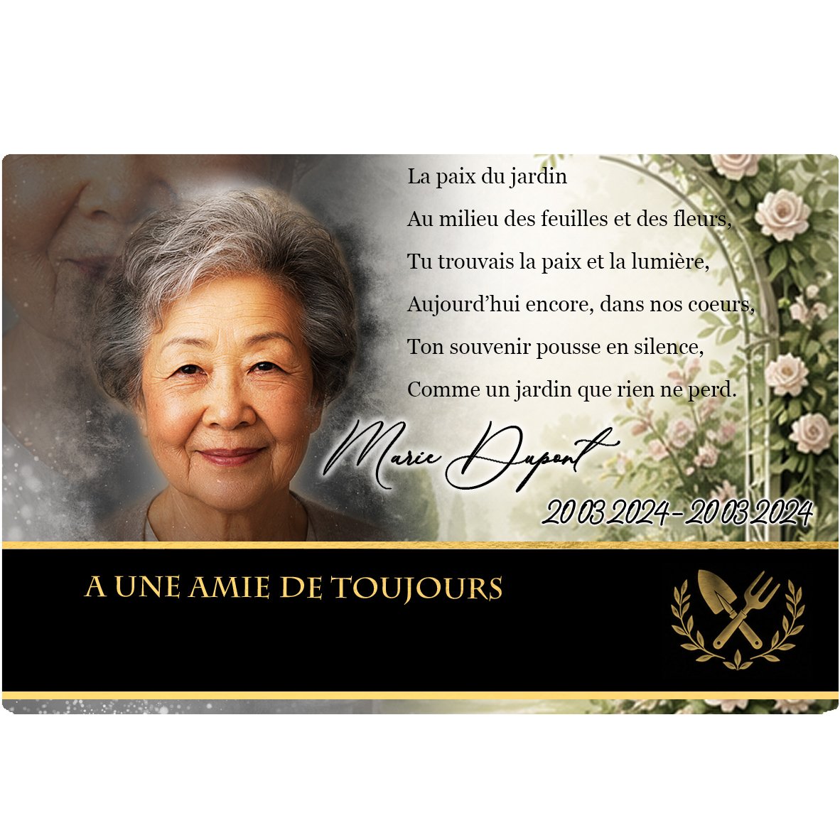 Plaque Panoramique Jardinage effet Pastel, ambiance complète portrait + fond