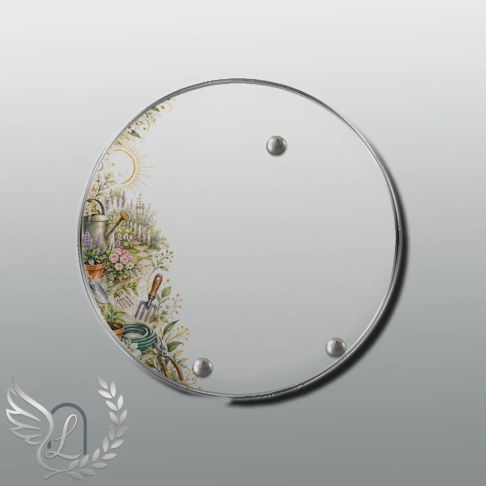Plaque Circulaire Jardinage nue motif 02