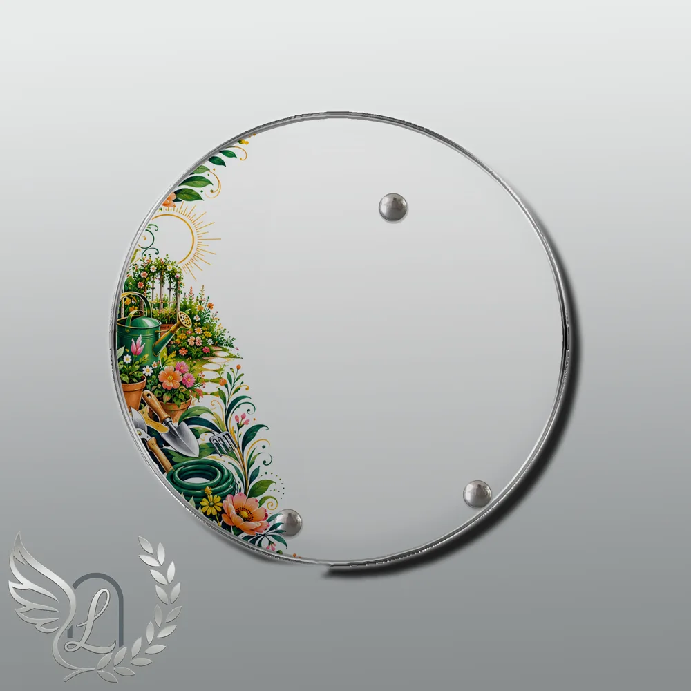Plaque Circulaire Jardinage nue motif 03