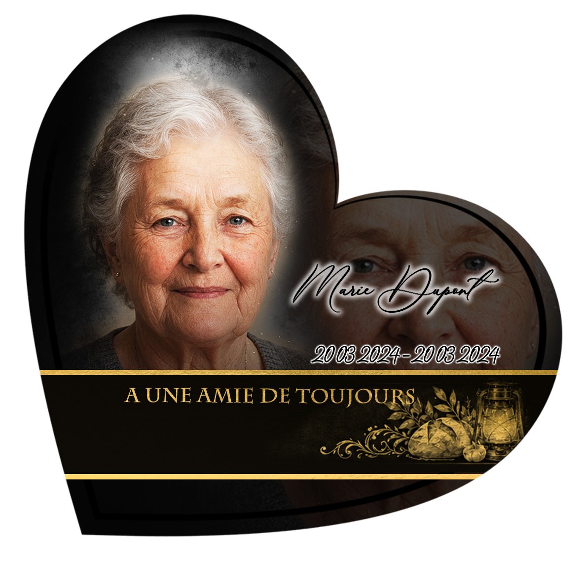 Plaque Cœur Cuisine effet Crayon, ambiance complète portrait + fond