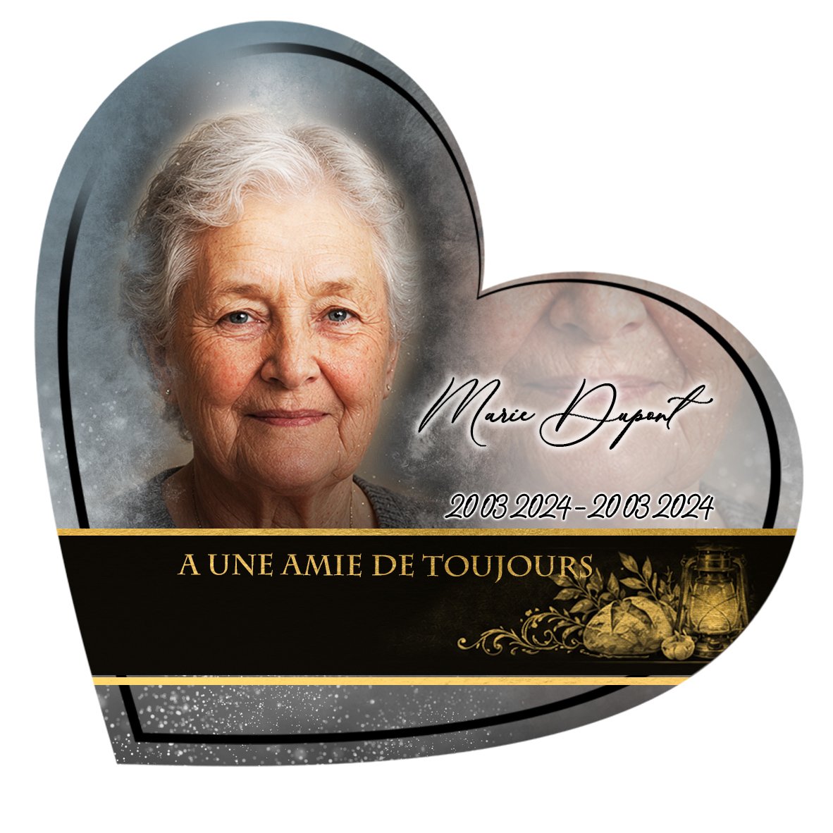 Plaque Cœur Cuisine effet Pastel, ambiance complète portrait + fond