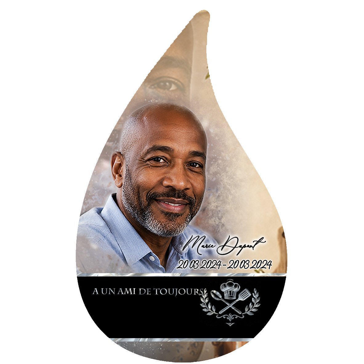 Plaque Flamme Cuisine effet Pastel, ambiance complète portrait + fond