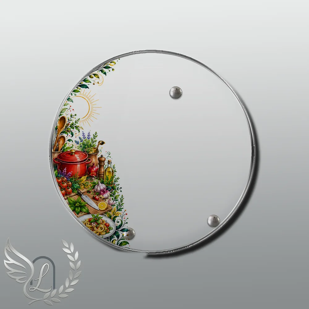 Plaque Circulaire Cuisine nue motif 01