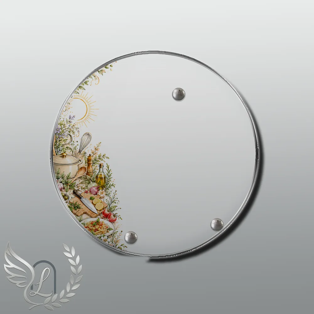Plaque Circulaire Cuisine nue motif 02