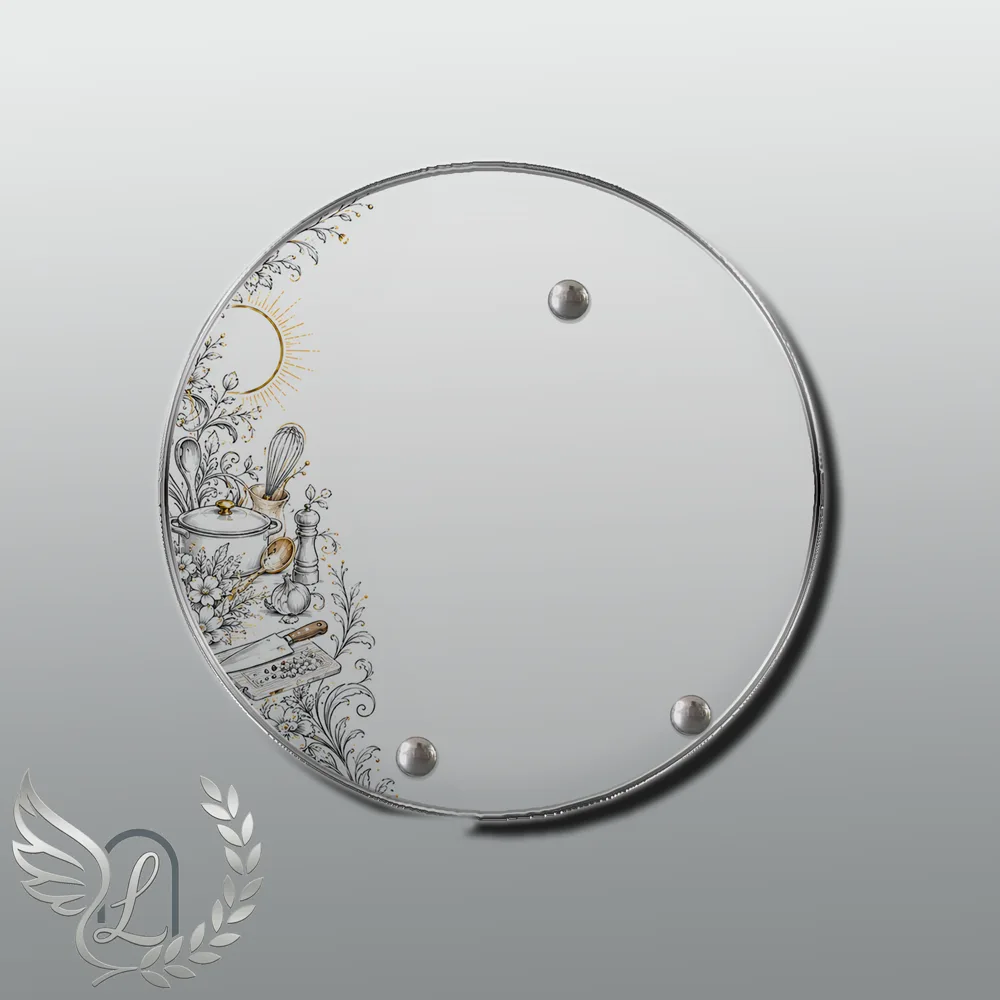 Plaque Circulaire Cuisine nue motif 03