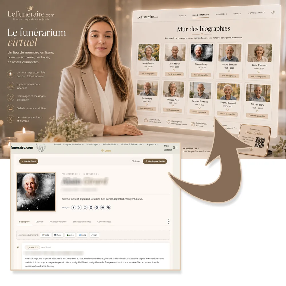 Funerarium virtuel — service complémentaire Lecture