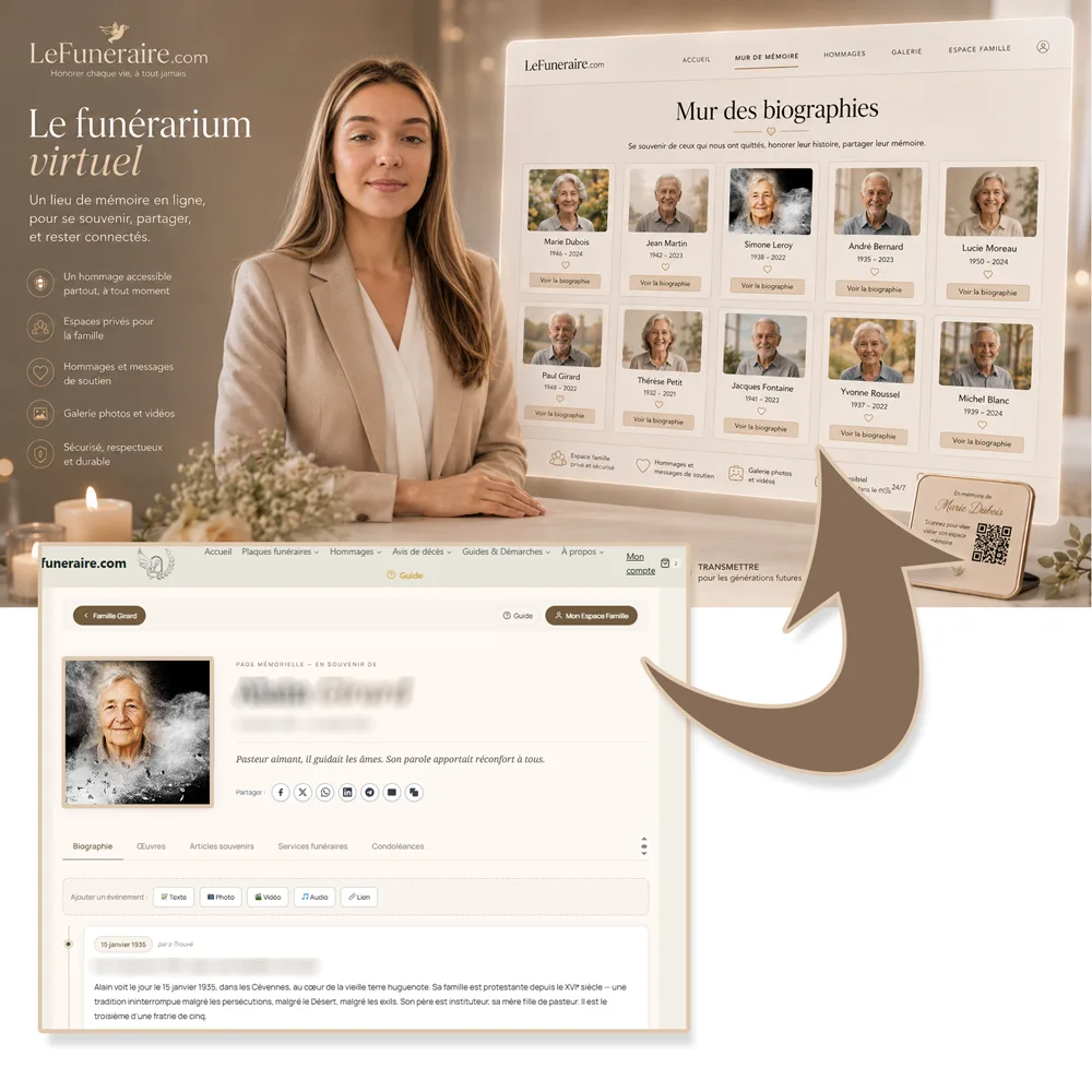 Funerarium virtuel — service complémentaire Lecture