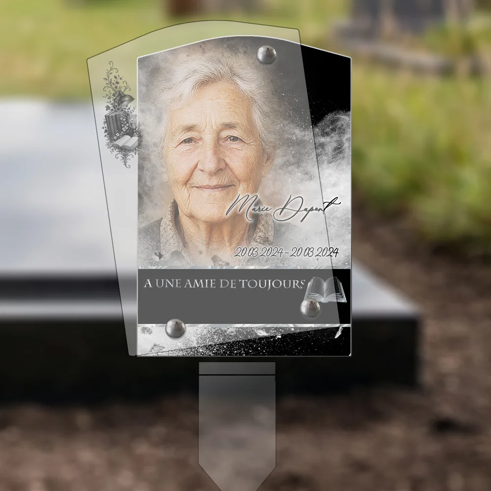 Plaque Stèle Lecture plantée dans la terre