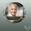 Plaque funéraire médaillon rond lecture collée sur pierre tombale, double-face professionnel inclus, 1er sous-décor du thème