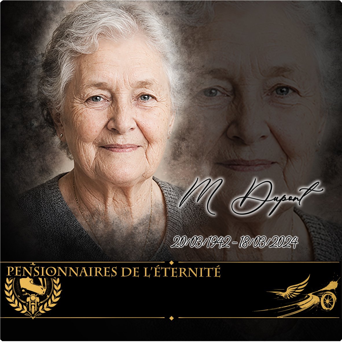 Plaque Carré Moto effet Crayon, ambiance complète portrait + fond