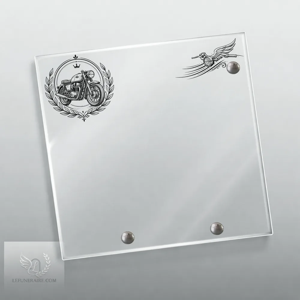 Plaque Carré Moto nue motif 01