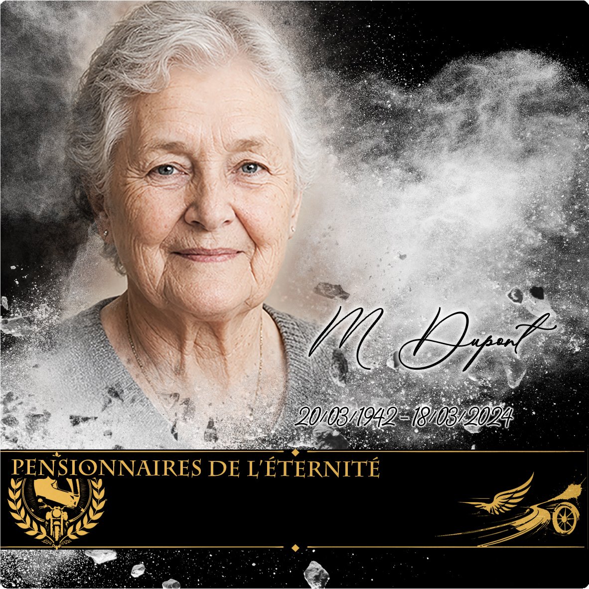 Plaque Carré Moto effet Éclat, ambiance complète portrait + fond