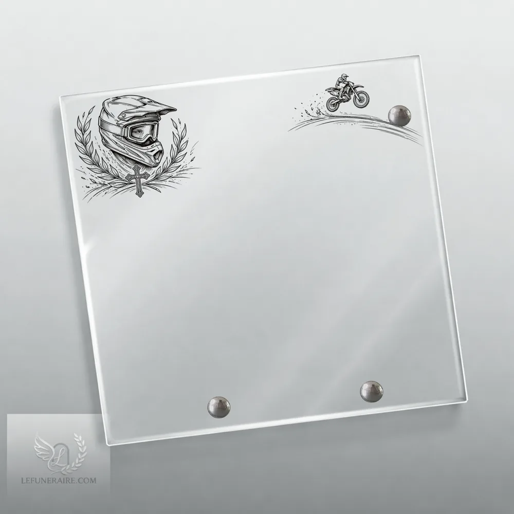 Plaque Carré Moto nue motif 02
