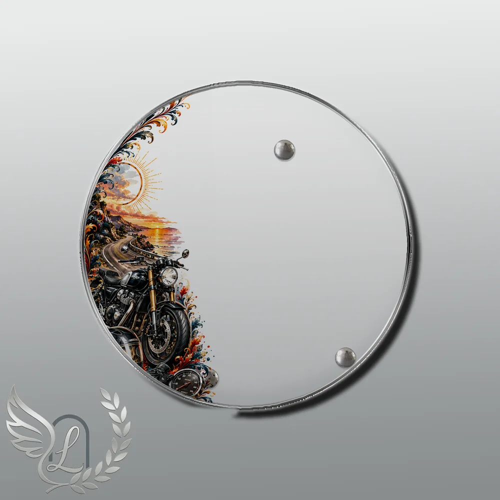 Plaque Circulaire Moto nue motif 01