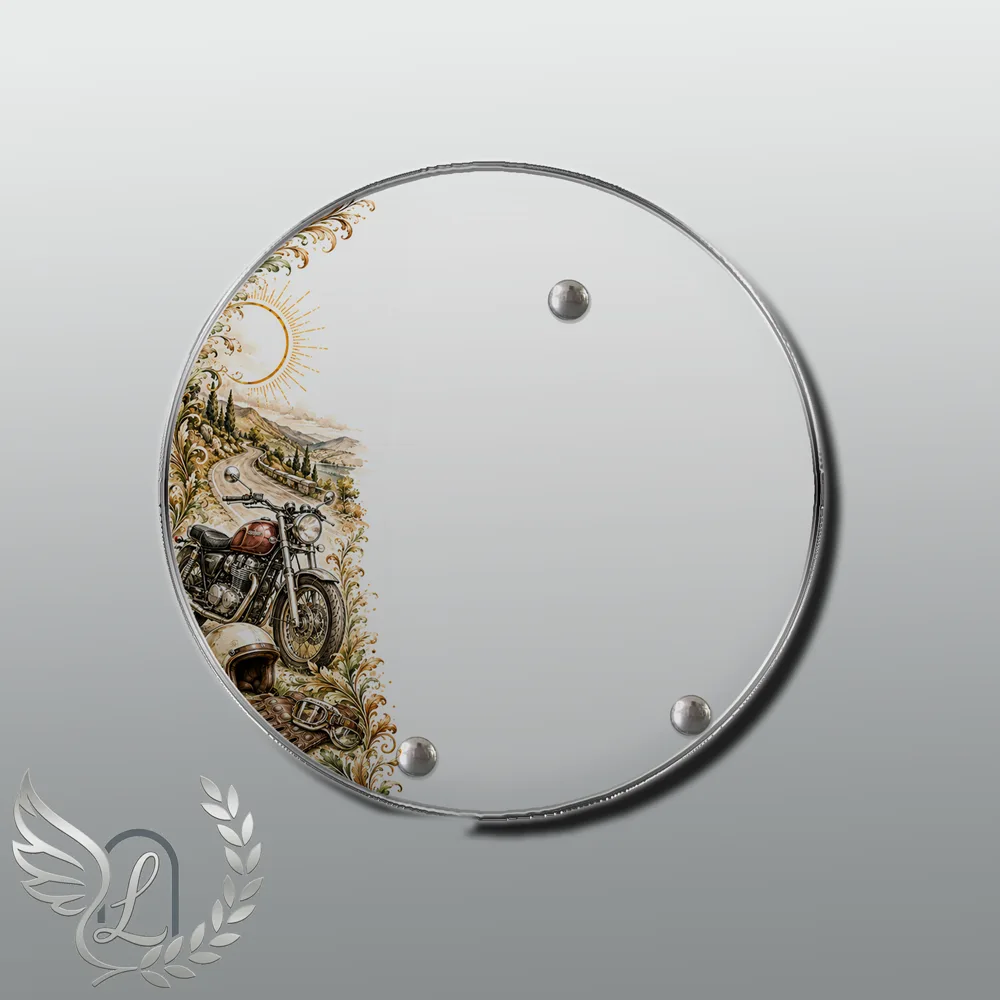 Plaque Circulaire Moto nue motif 02
