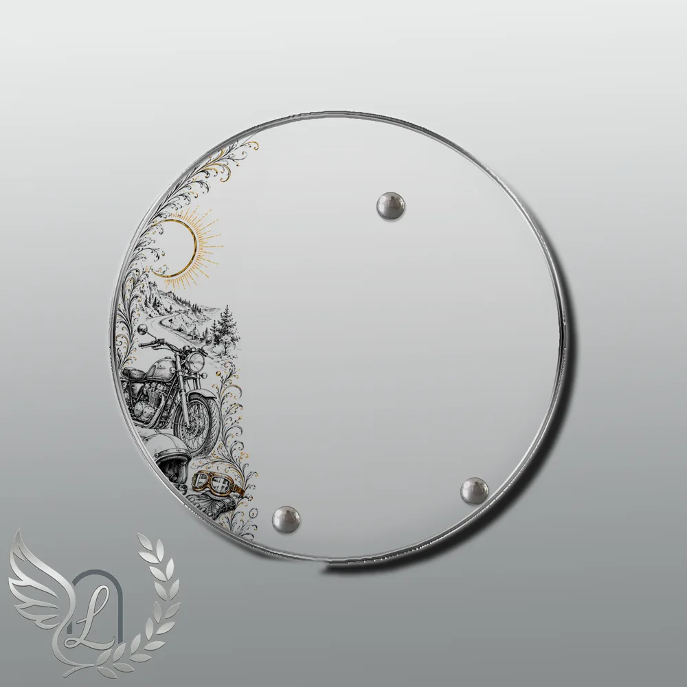 Plaque Circulaire Moto nue motif 03