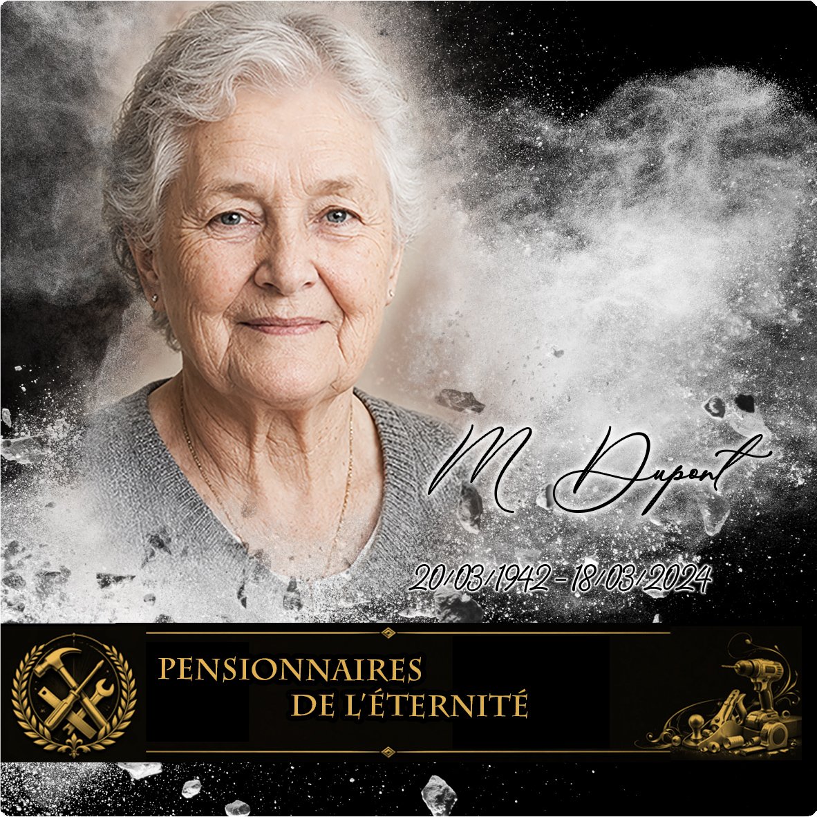 Plaque Carré Bricolage effet Éclat, ambiance complète portrait + fond