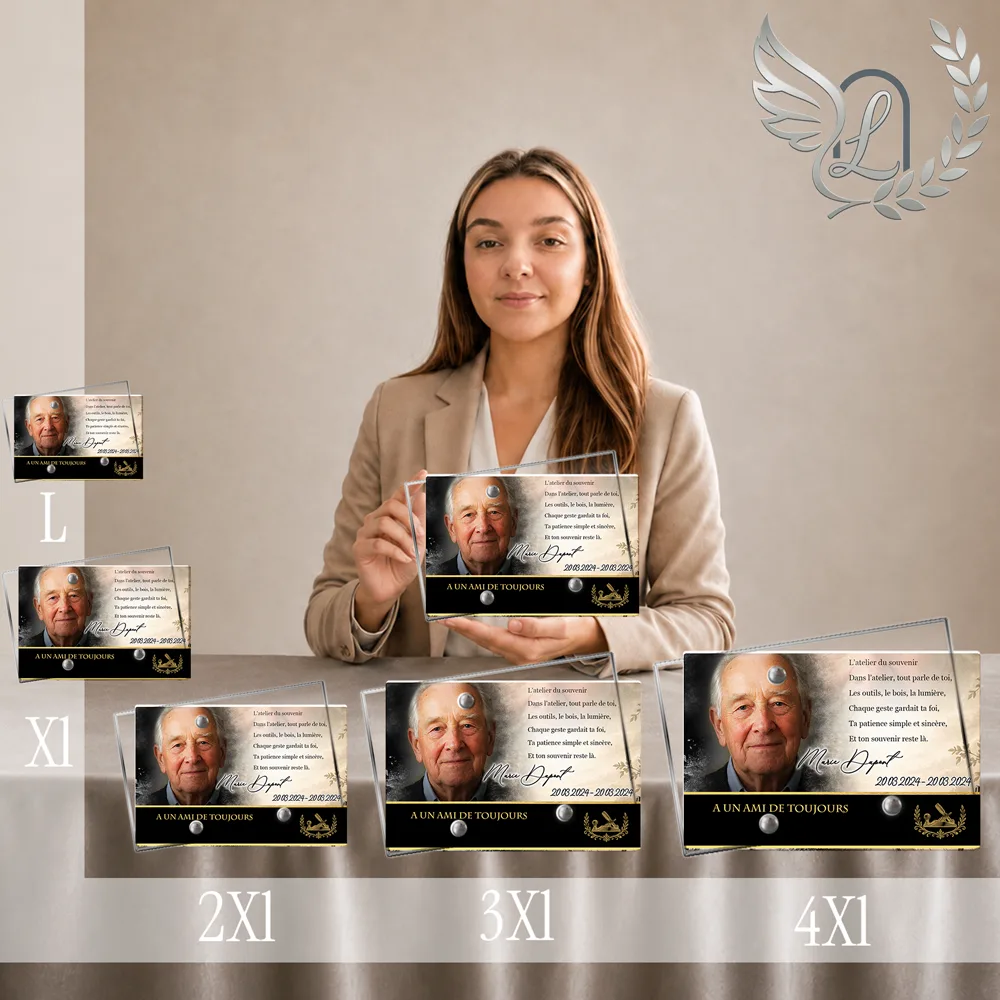 Plaque Panoramique Bricolage — lefuneraire.com Plaque funéraire Bricolage Panoramique personnalisée, toutes tailles alignées
