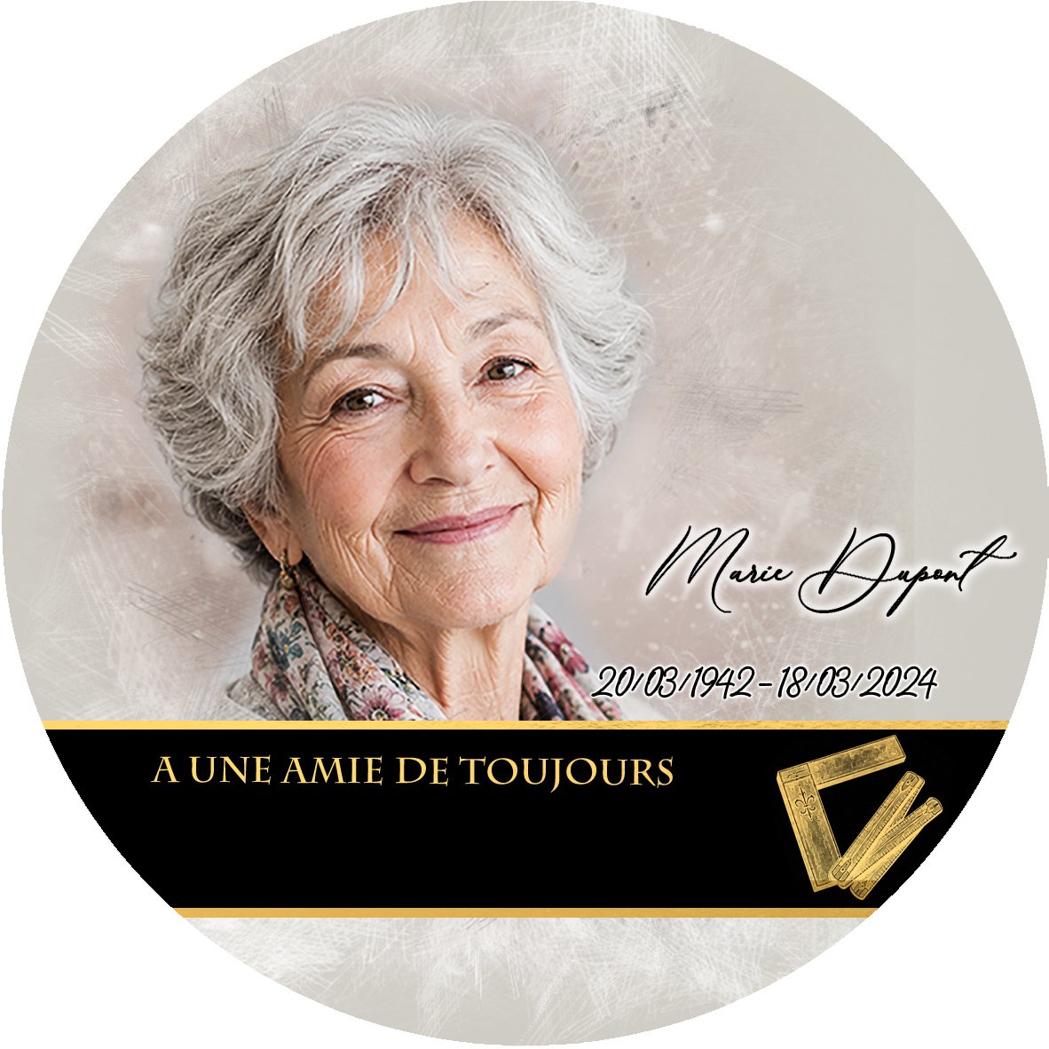 Plaque Circulaire Bricolage effet Pastel, ambiance complète portrait + fond