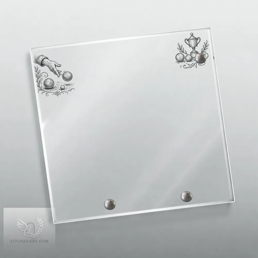 Plaque Carré Pétanque nue motif 01