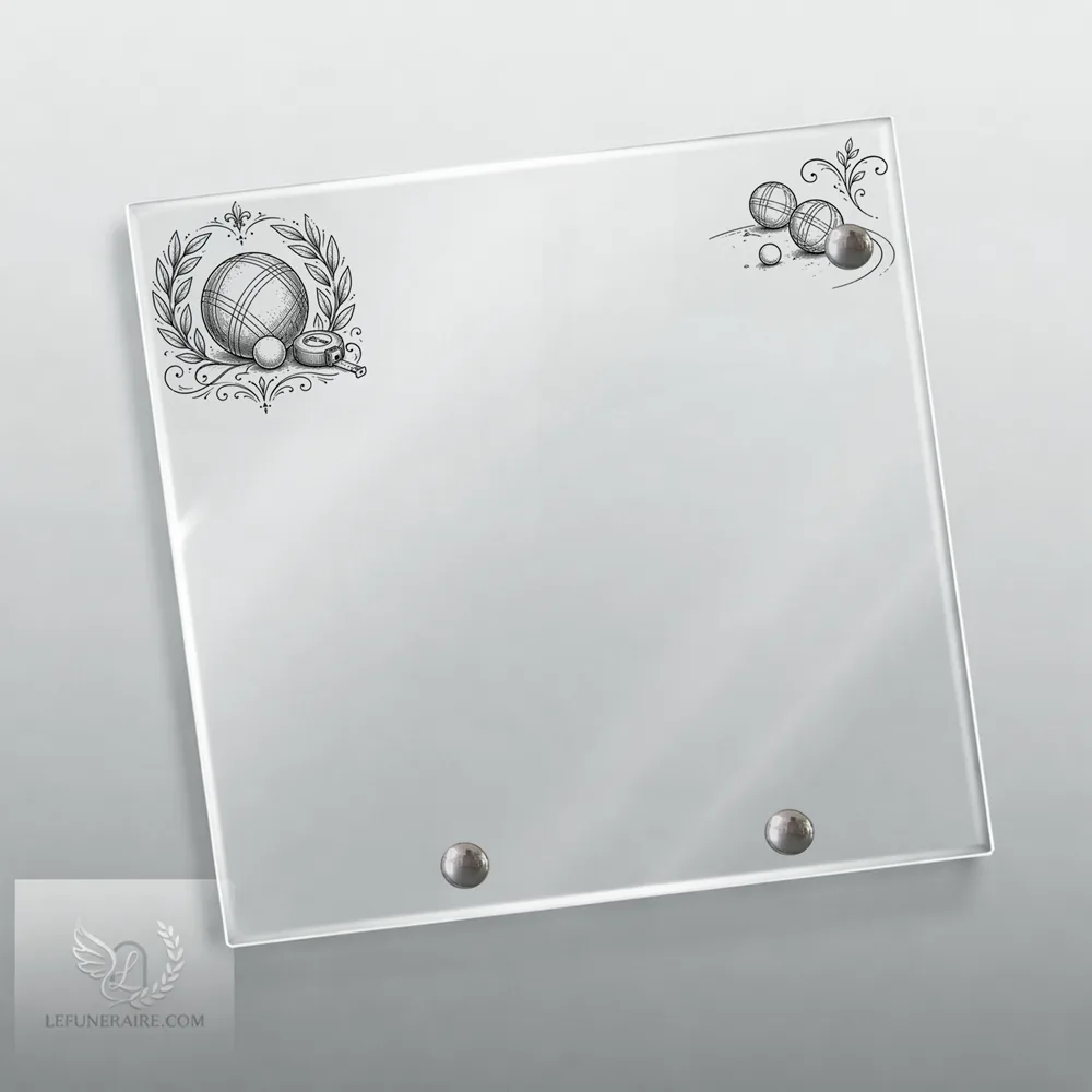 Plaque Carré Pétanque nue motif 02