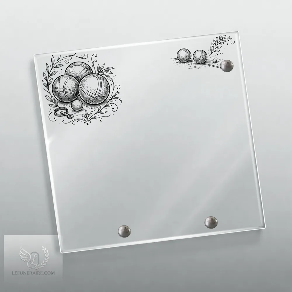 Plaque Carré Pétanque nue motif 03