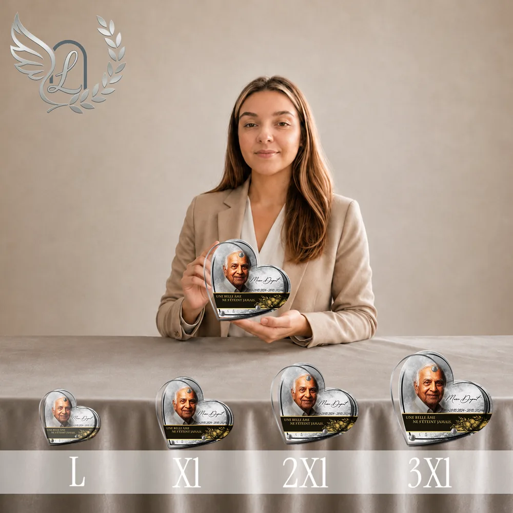 Plaque funéraire Pétanque Cœur personnalisée, toutes tailles alignées