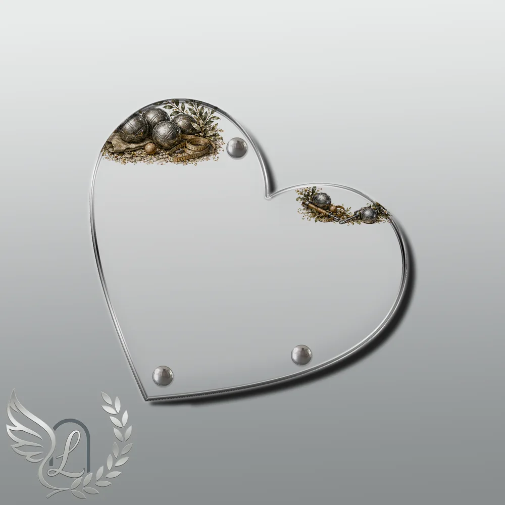 Plaque Cœur Pétanque nue motif 03