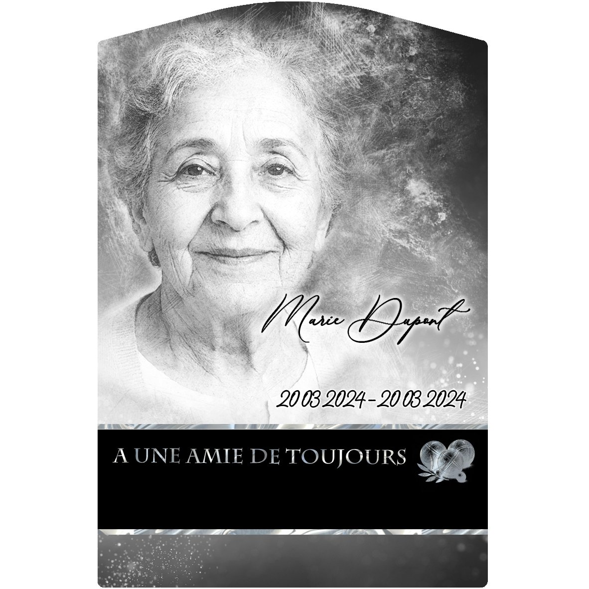Plaque Stèle Pétanque effet Pastel, ambiance complète portrait + fond