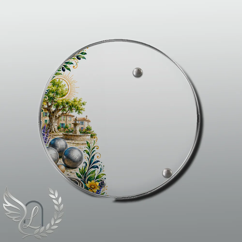 Plaque Circulaire Pétanque nue motif 01
