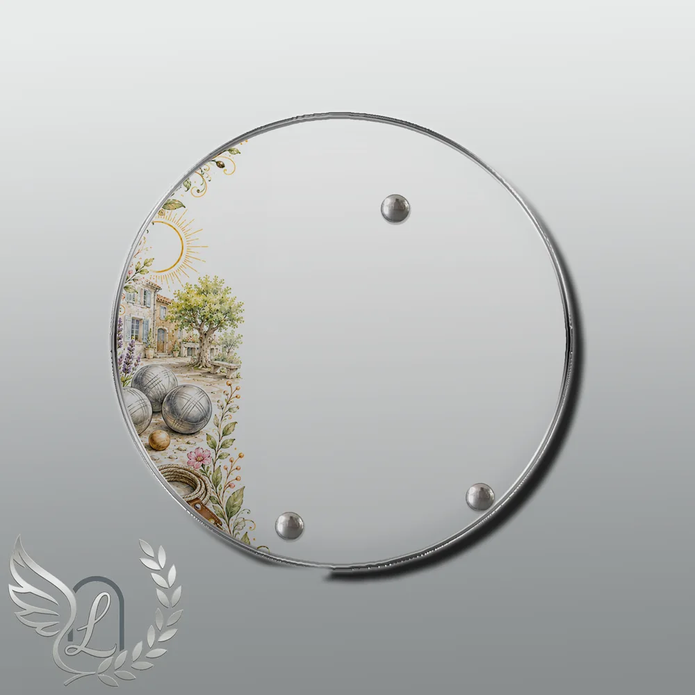 Plaque Circulaire Pétanque nue motif 02