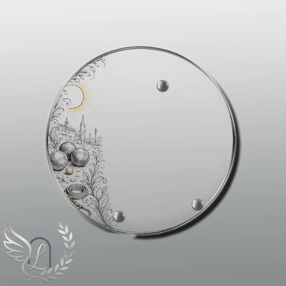 Plaque Circulaire Pétanque nue motif 03