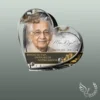 Plaque funéraire cœur couture collée sur pierre tombale, double-face professionnel inclus, 1er sous-décor du thème
