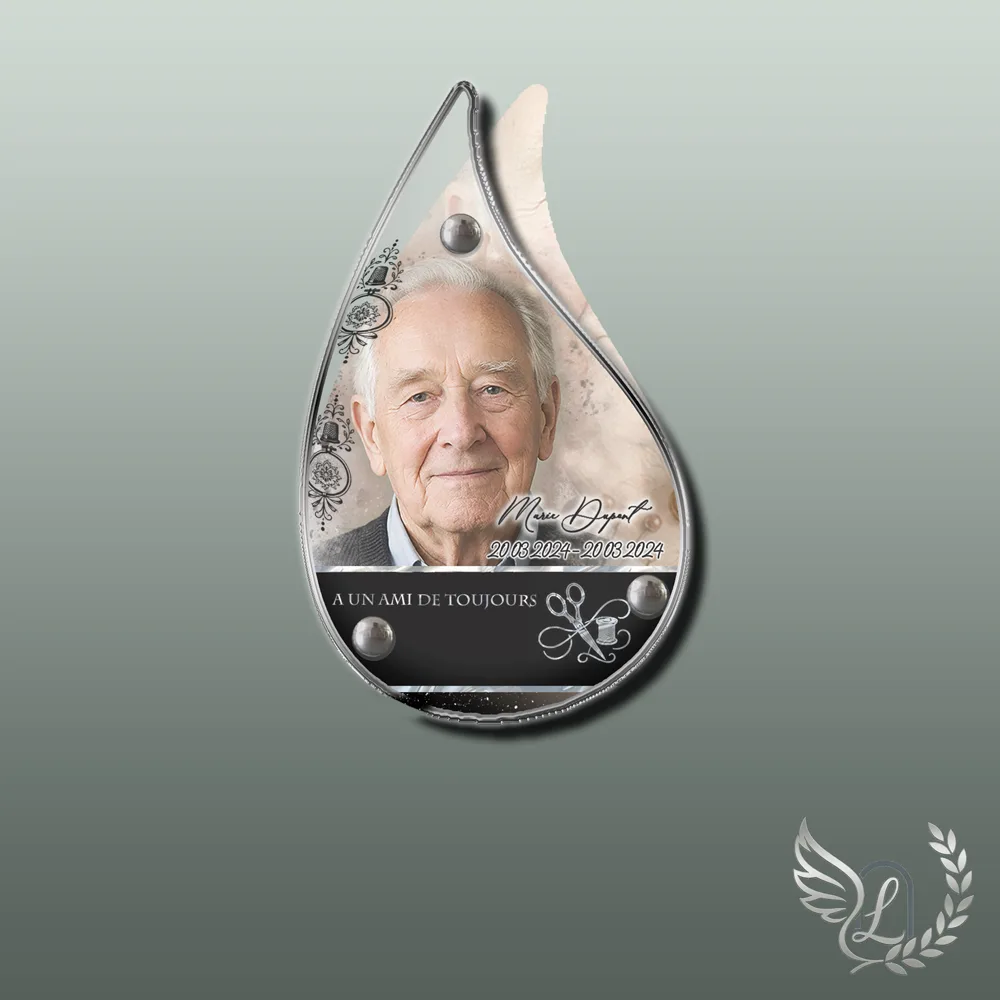 Plaque funéraire Couture forme Flamme