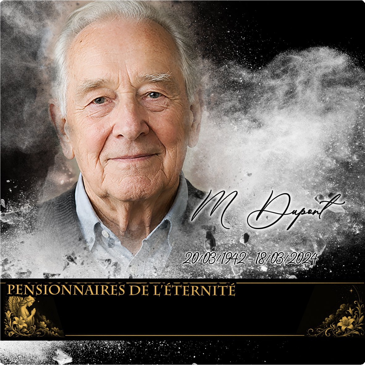Plaque Carré Ange effet Éclat, ambiance complète portrait + fond