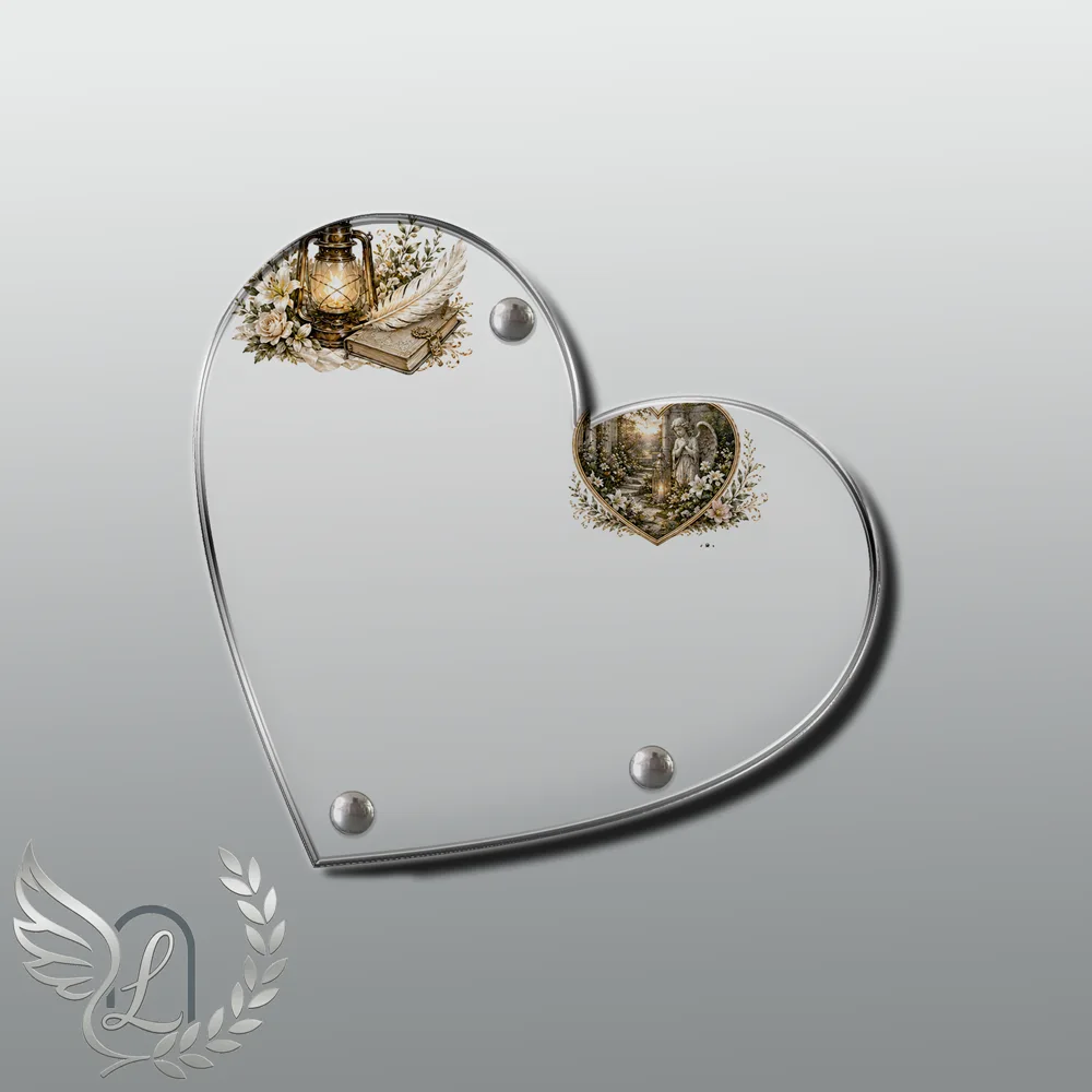 Plaque Cœur Ange nue motif 02
