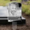 Plaque funéraire rectangle ange plantée par appendice plexiglas, sol meuble ou pot, 1er sous-décor