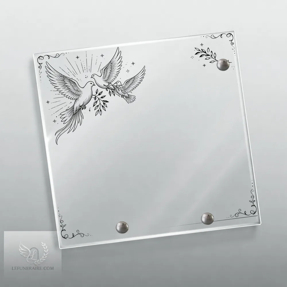 Plaque Carré Colombe nue motif 02