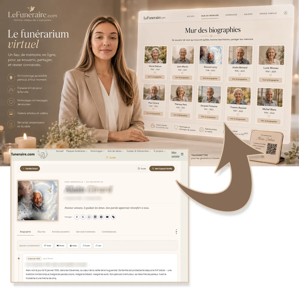Funerarium virtuel — service complémentaire Colombe