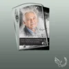 Plaque funéraire rectangle colombe collée sur pierre tombale, double-face professionnel inclus, 1er sous-décor du thème