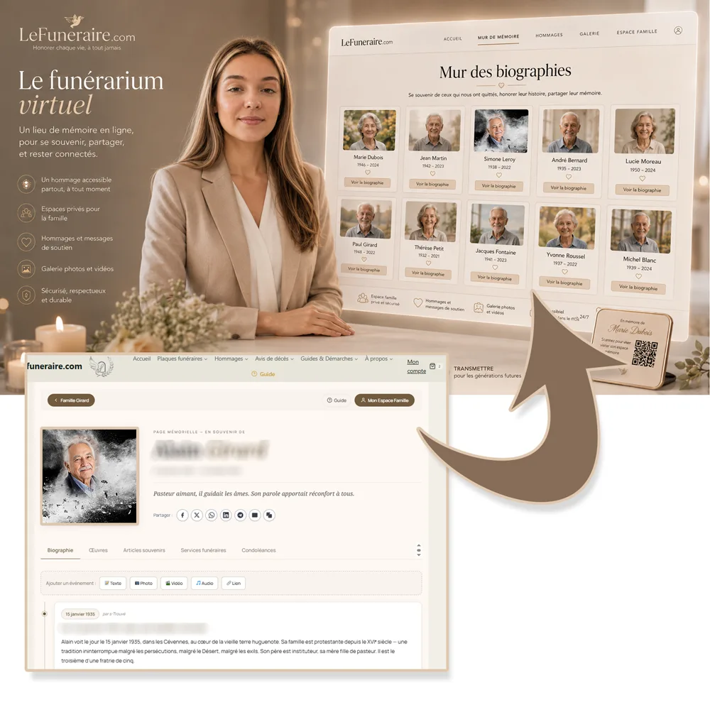 Funerarium virtuel — service complémentaire Colombe