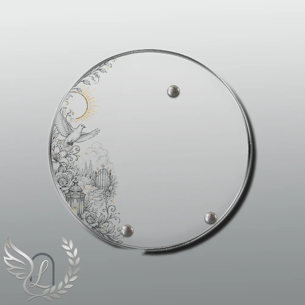 Plaque Circulaire Colombe nue motif 01