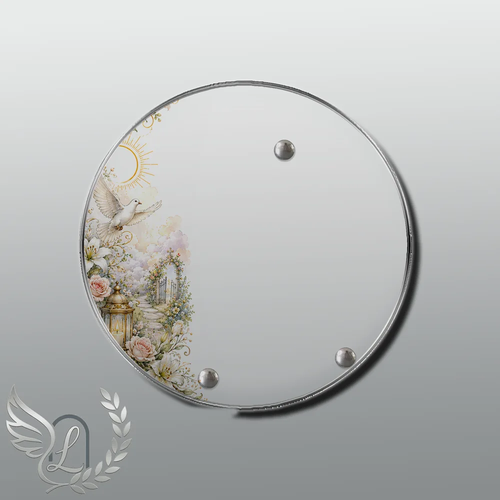 Plaque Circulaire Colombe nue motif 02