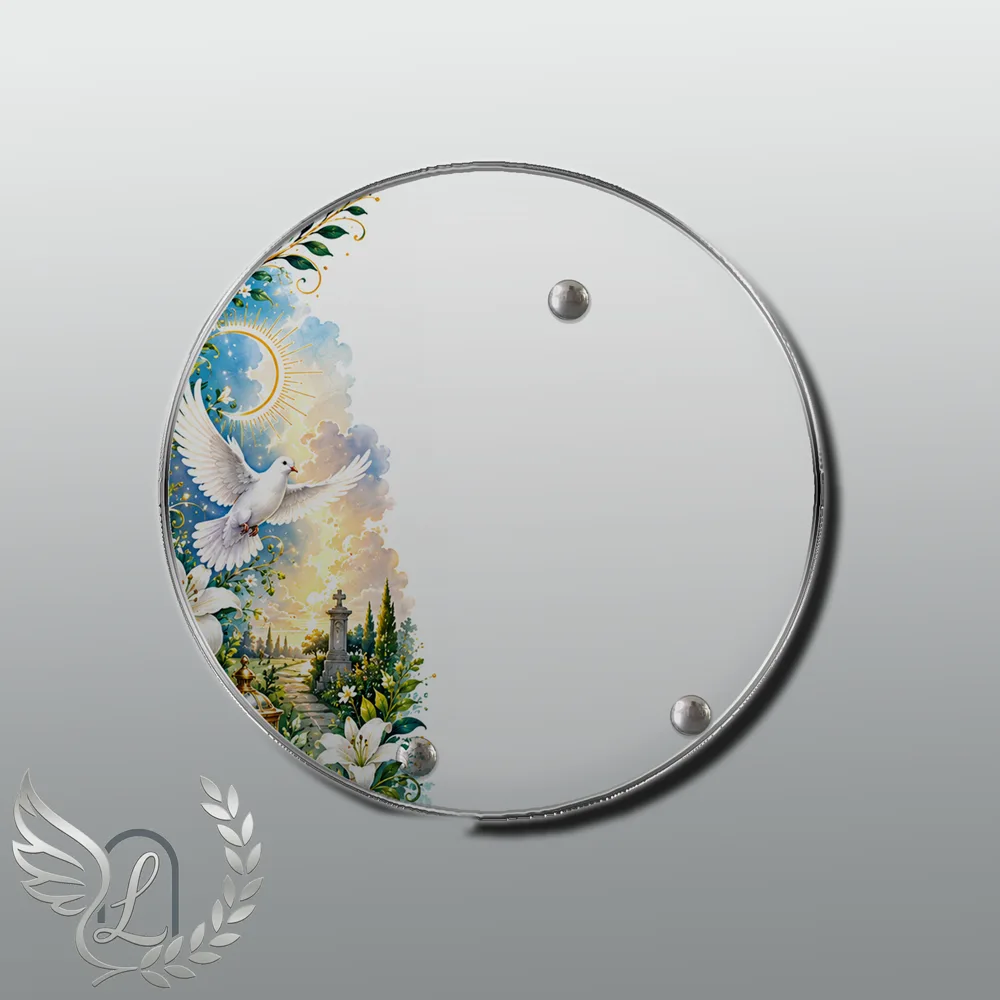 Plaque Circulaire Colombe nue motif 03