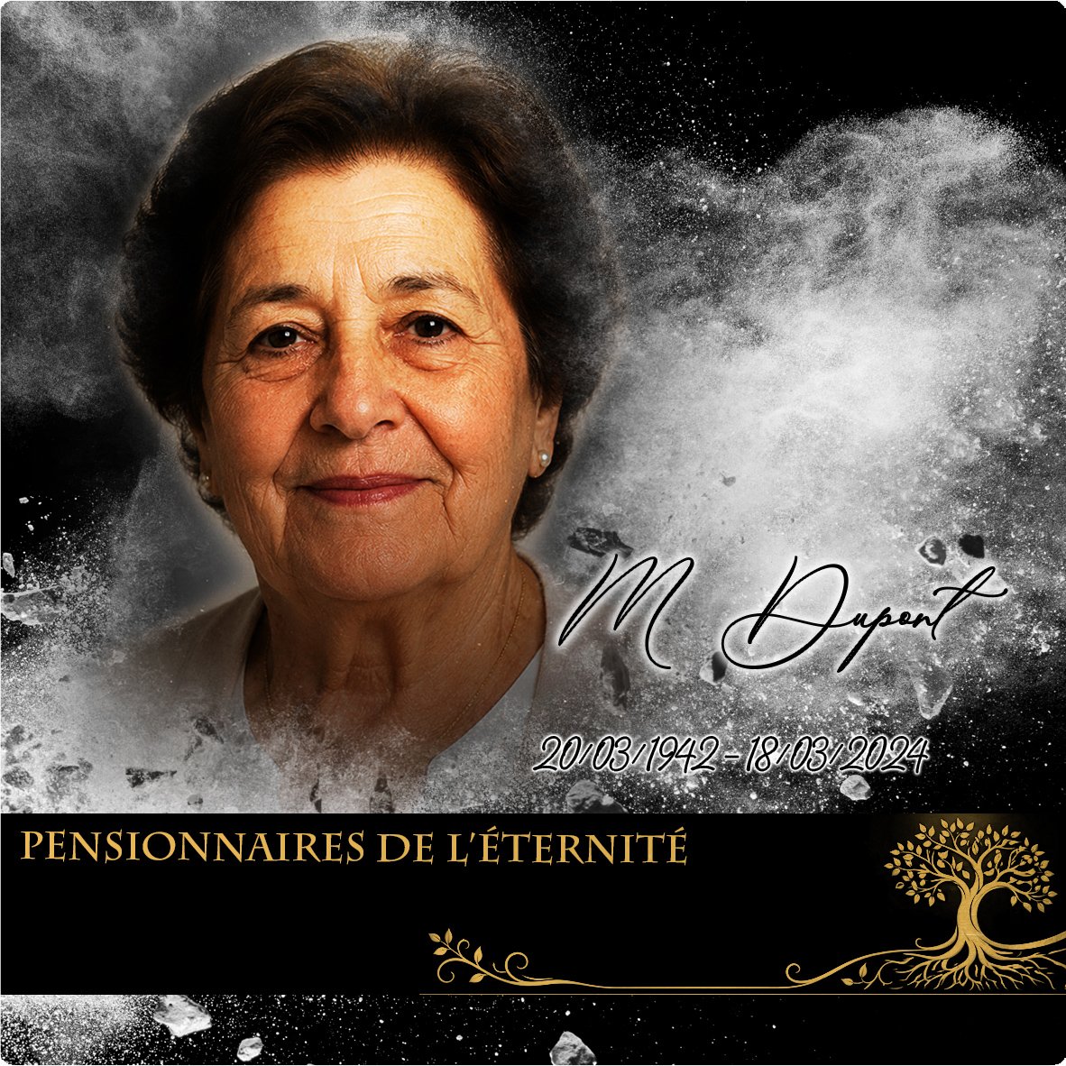Plaque Carré Arbre de vie effet Éclat, ambiance complète portrait + fond
